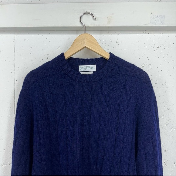 Wilmington Country Store Size Large Navy Blue 100% Scottish Wool Sweater - Picture 2 of 16